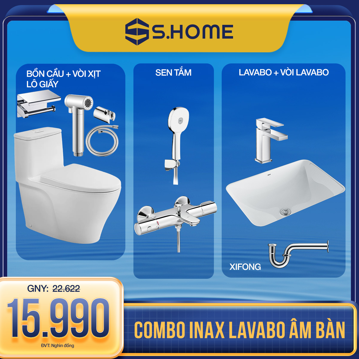 COMBO INAX LAVABO ÂM BÀN